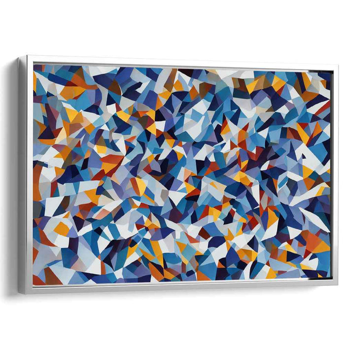 Tidepool Mirage: Abstract Blue and Orange Mosaic Canvas Art Print