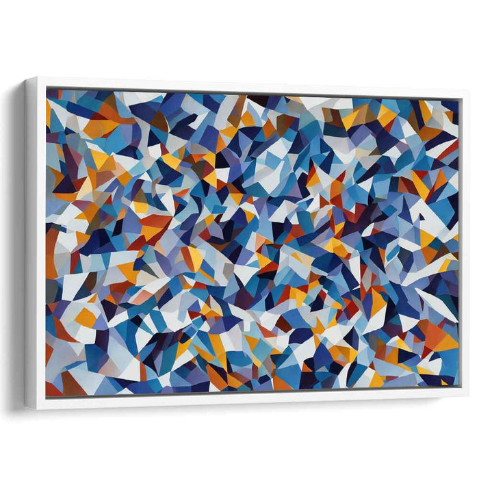Tidepool Mirage: Abstract Blue and Orange Mosaic Canvas Art Print