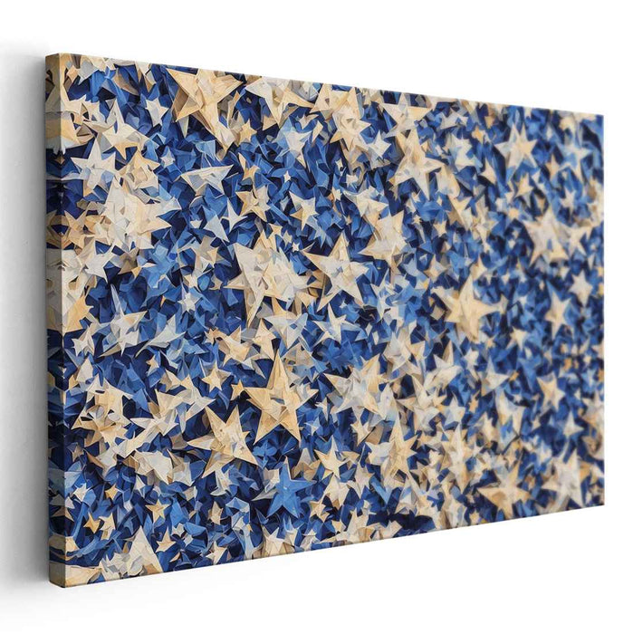 Cosmic Splatter Dance: Abstract Starry Night Canvas Art Print