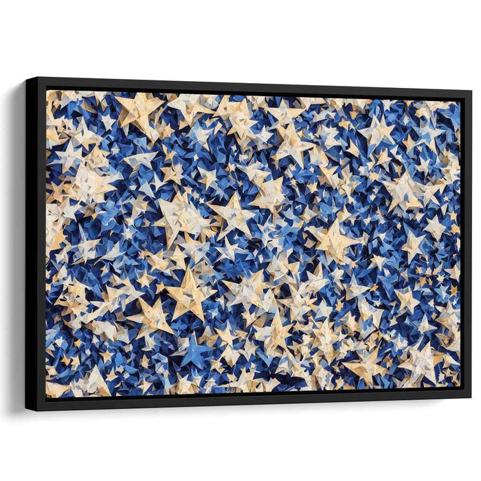 Cosmic Splatter Dance: Abstract Starry Night Canvas Art Print