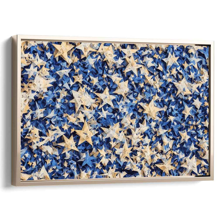 Cosmic Splatter Dance: Abstract Starry Night Canvas Art Print