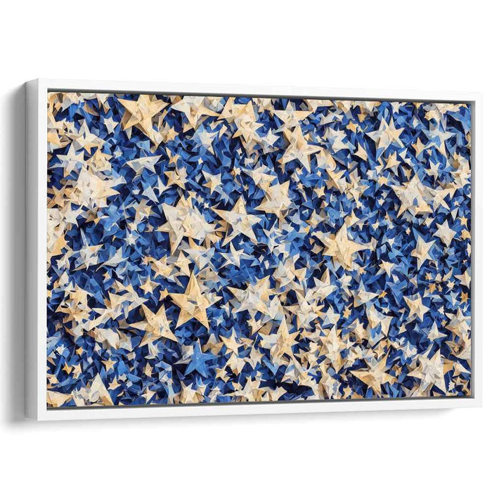 Cosmic Splatter Dance: Abstract Starry Night Canvas Art Print