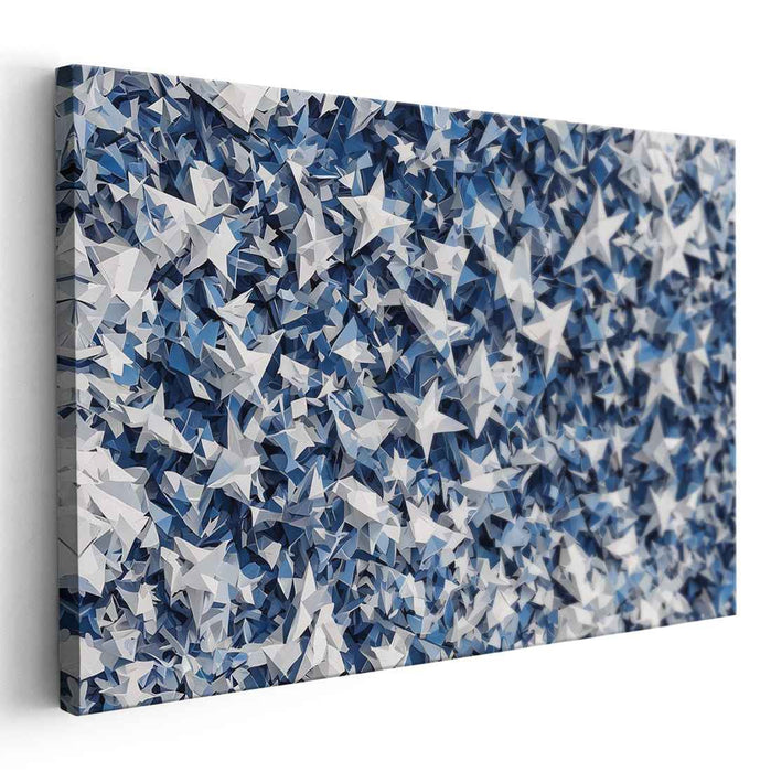 Stellar Illusions Abound: Modern Abstract Star Canvas Art Print