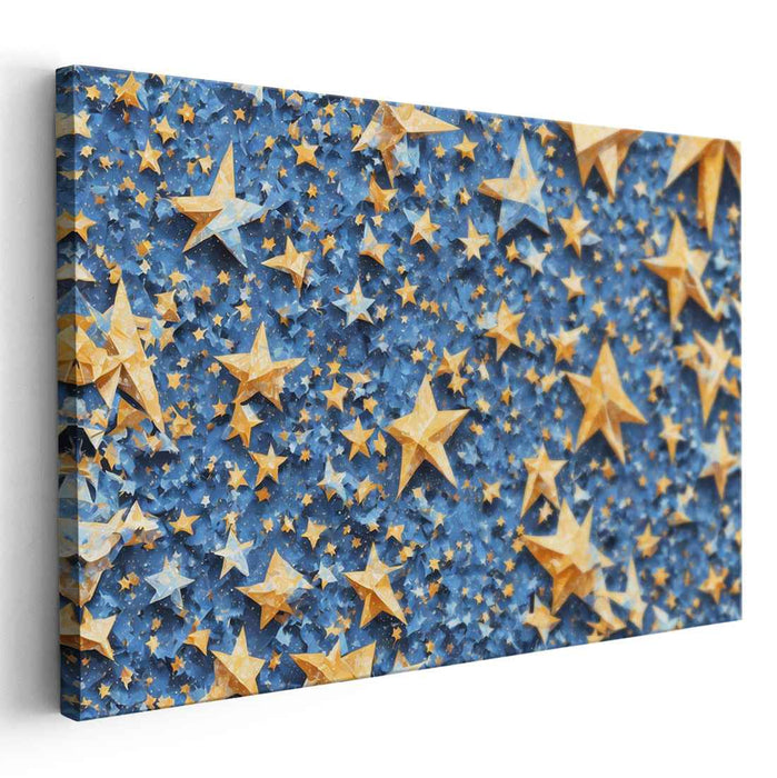 Cosmic Twilight Canvas: Abstract Starry Night Canvas Art Print