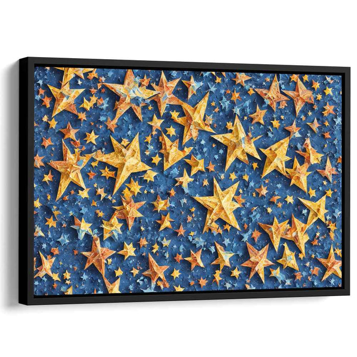 Stellar Midnight Glow: Vibrant Starry Night Canvas Art Print