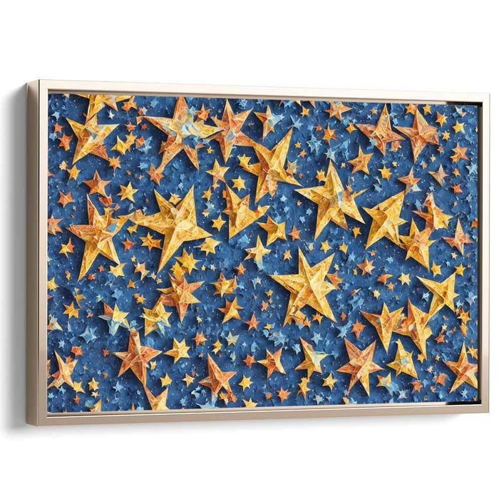 Stellar Midnight Glow: Vibrant Starry Night Canvas Art Print