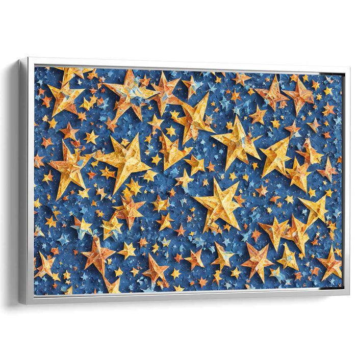 Stellar Midnight Glow: Vibrant Starry Night Canvas Art Print