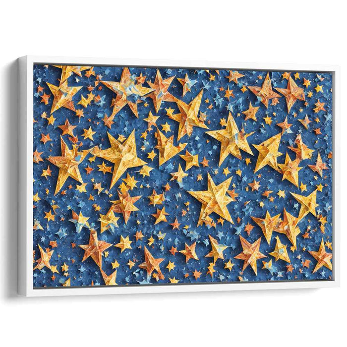 Stellar Midnight Glow: Vibrant Starry Night Canvas Art Print