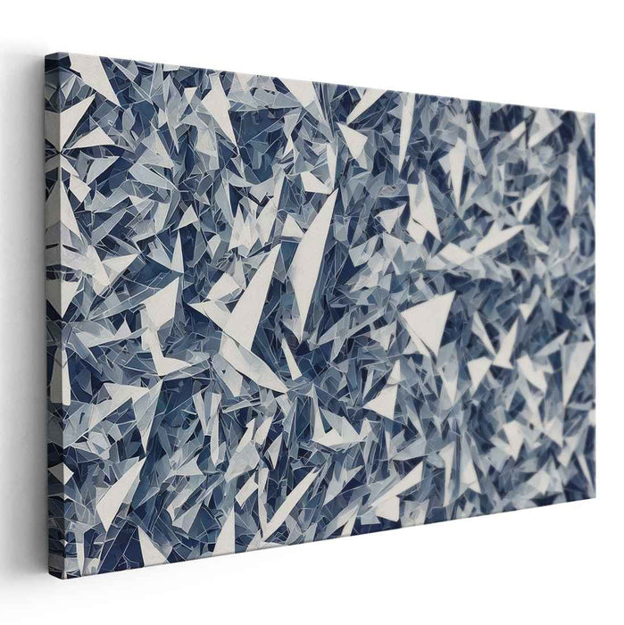 Nebula Veil: Abstract Blue and White Canvas Art Print