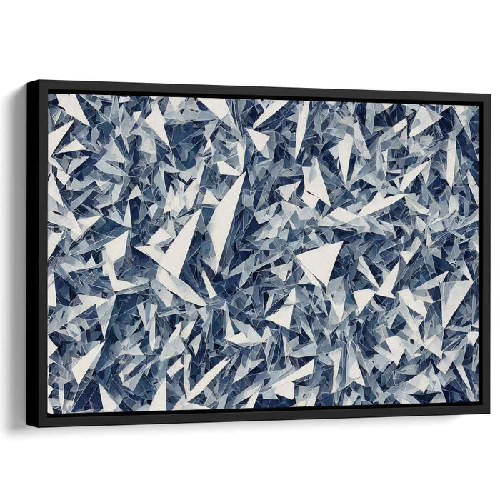 Nebula Veil: Abstract Blue and White Canvas Art Print