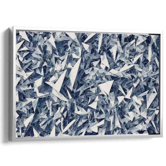 Nebula Veil: Abstract Blue and White Canvas Art Print