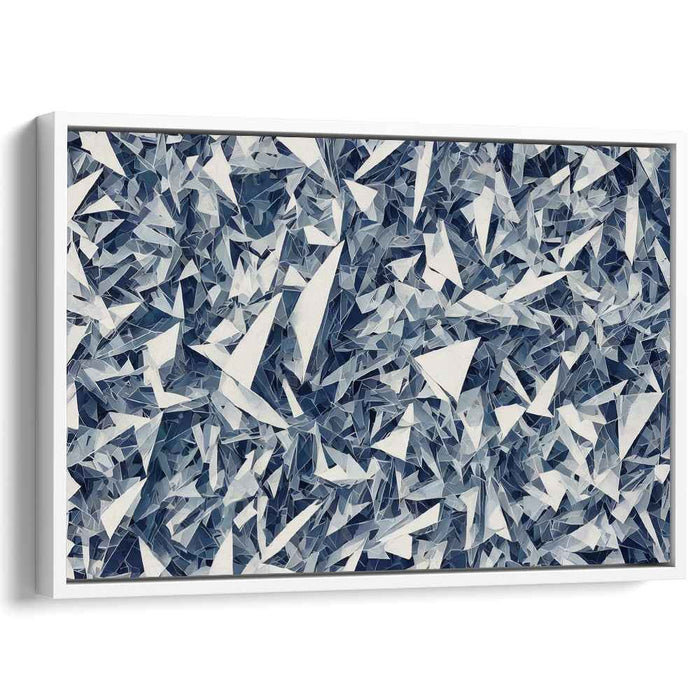 Nebula Veil: Abstract Blue and White Canvas Art Print