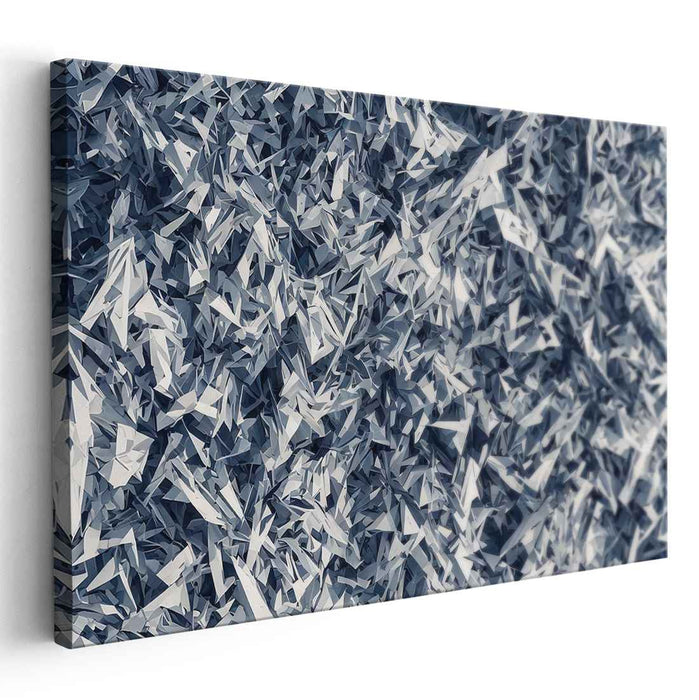 Whispers of Urban Skylines: Modernist Blue and Gray Abstract Canvas Art