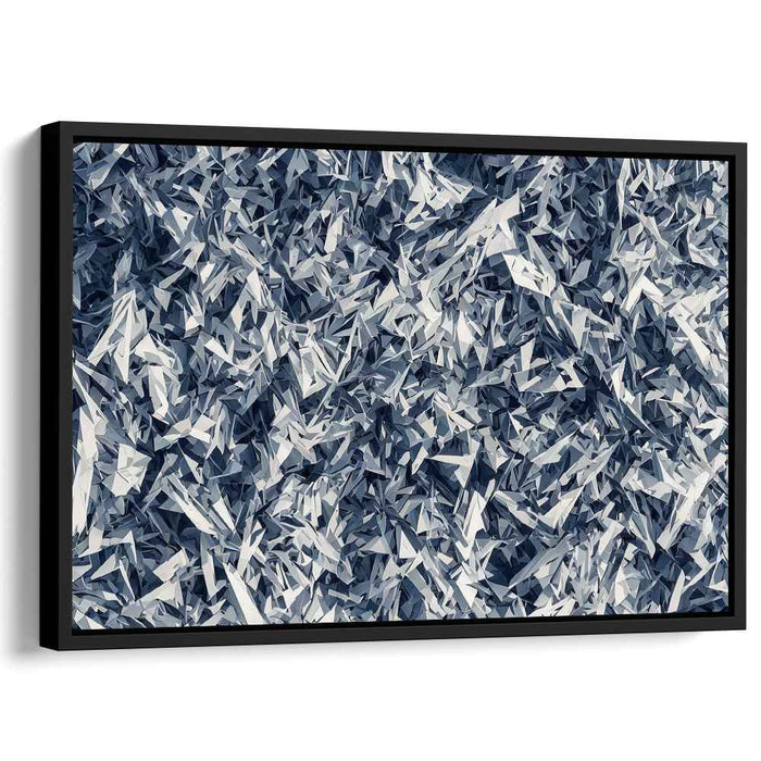 Whispers of Urban Skylines: Modernist Blue and Gray Abstract Canvas Art