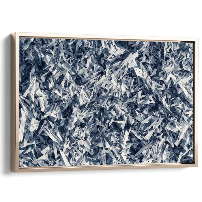 Whispers of Urban Skylines: Modernist Blue and Gray Abstract Canvas Art