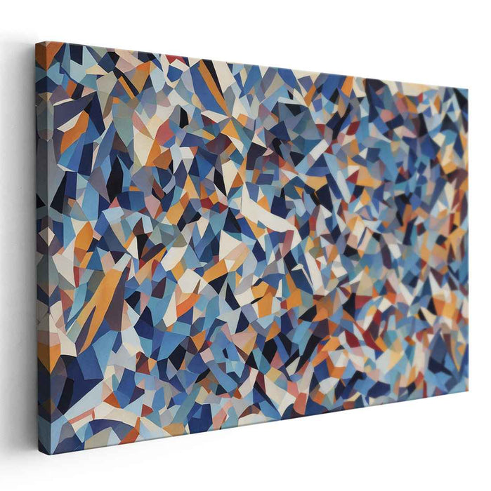 Blue Cubism Triangles #128