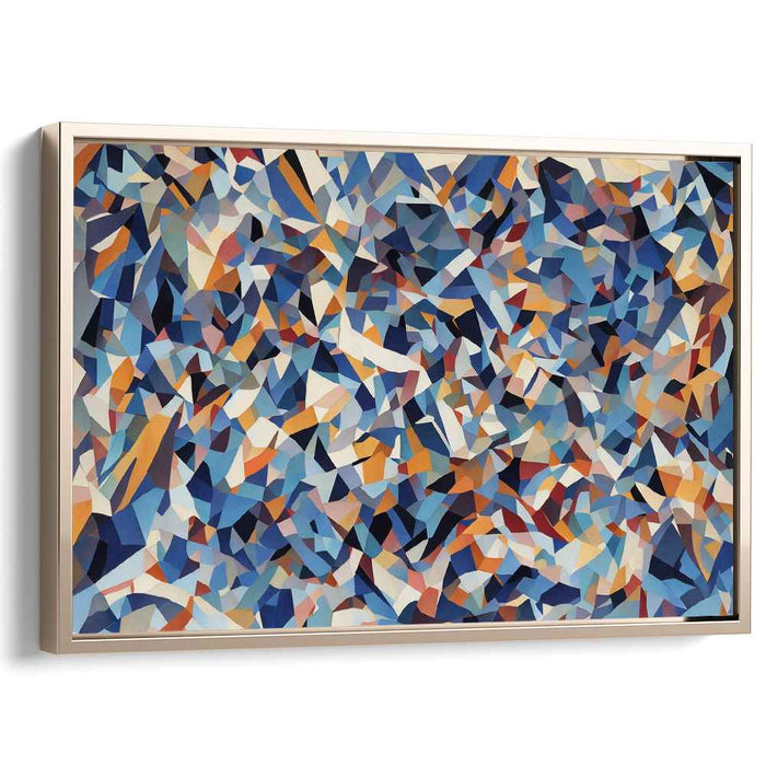 Blue Cubism Triangles #128