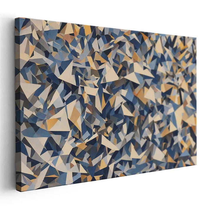 Blue Cubism Triangles #134