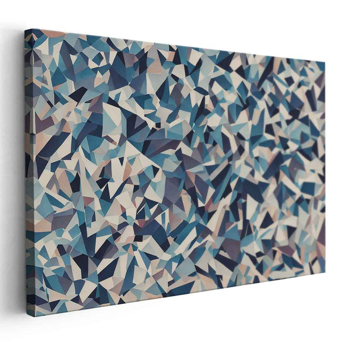 Aqua Abstraction Compilation: Abstract Blue Mosaic Canvas Art Print