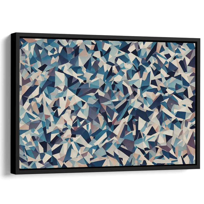 Aqua Abstraction Compilation: Abstract Blue Mosaic Canvas Art Print