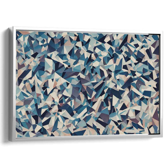 Aqua Abstraction Compilation: Abstract Blue Mosaic Canvas Art Print