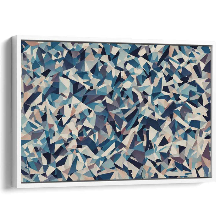 Aqua Abstraction Compilation: Abstract Blue Mosaic Canvas Art Print