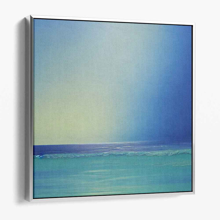 Infinite Blue Essence: Minimalist Oceanic Bliss Canvas Art Print