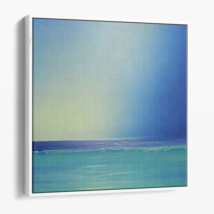 Infinite Blue Essence: Minimalist Oceanic Bliss Canvas Art Print