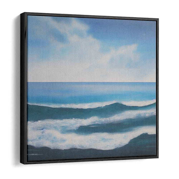 Tranquil Waters Serenade: A Calming Blue Ocean Canvas Art