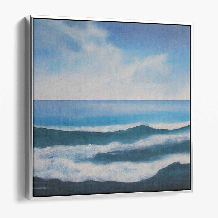 Tranquil Waters Serenade: A Calming Blue Ocean Canvas Art