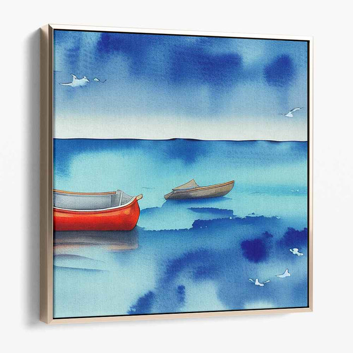 Blue Watercolor Ocean #004