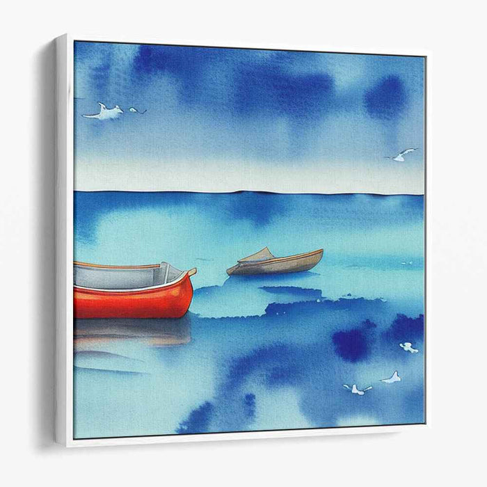 Blue Watercolor Ocean #004