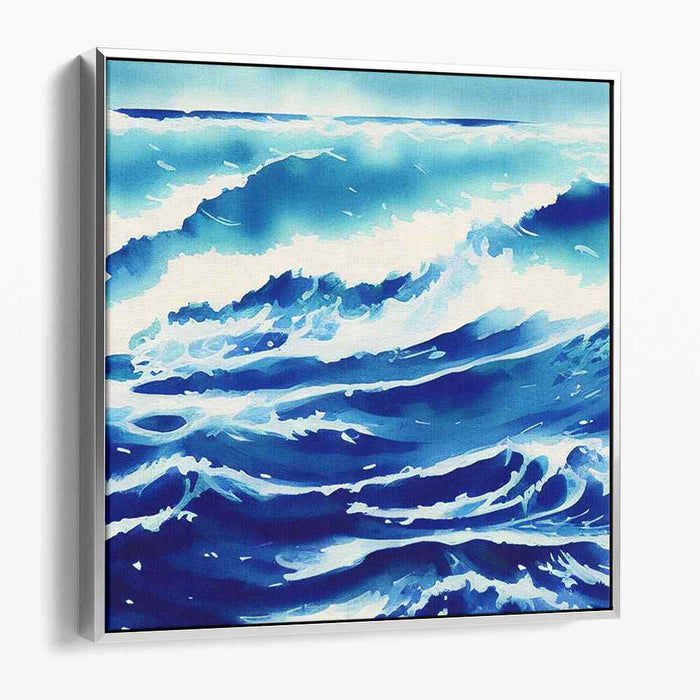 Blue Watercolor Ocean #007