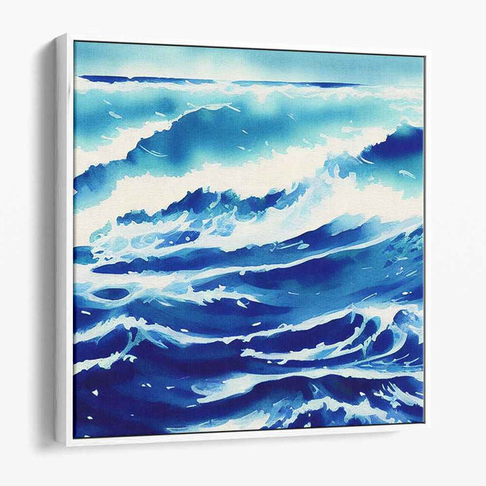 Blue Watercolor Ocean #007