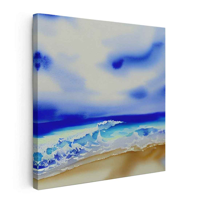 Coastal Watercolor Bliss: Coastal Watercolor Bliss Canvas Art Print