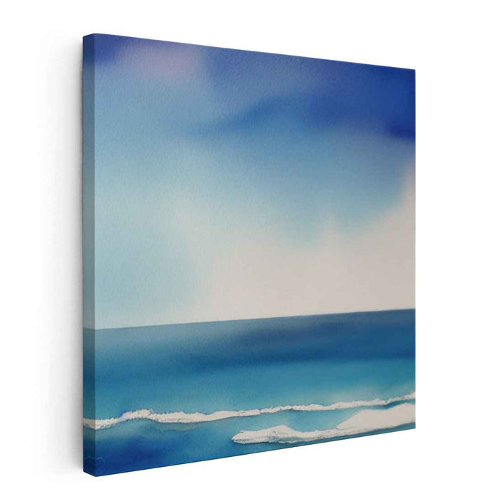 Ocean Mist: Watercolor Ocean Vista Canvas Art Print