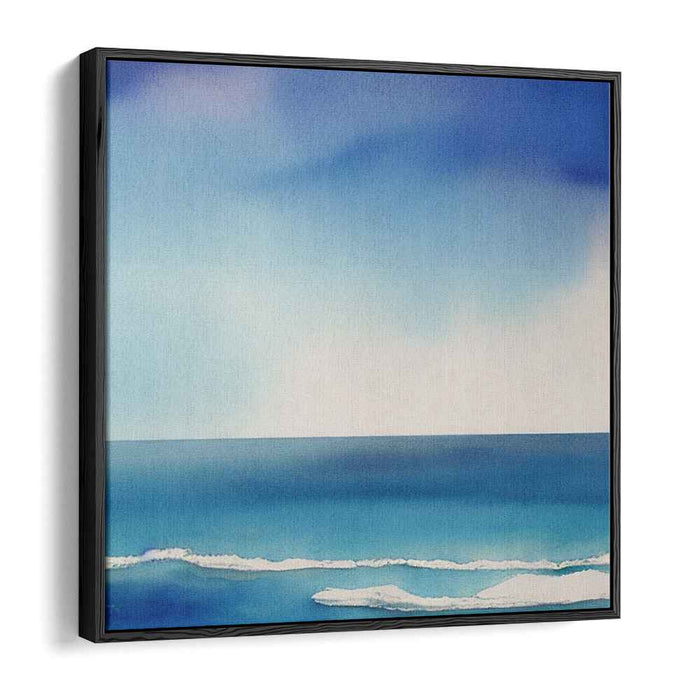 Ocean Mist: Watercolor Ocean Vista Canvas Art Print
