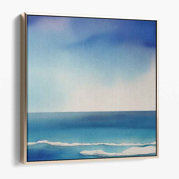 Ocean Mist: Watercolor Ocean Vista Canvas Art Print