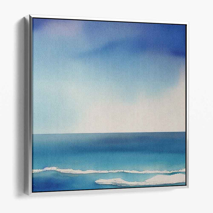 Ocean Mist: Watercolor Ocean Vista Canvas Art Print