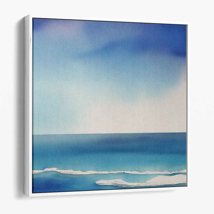 Ocean Mist: Watercolor Ocean Vista Canvas Art Print