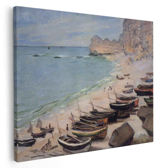 Boats on the Beach at Etretat (1883) by Claude Monet