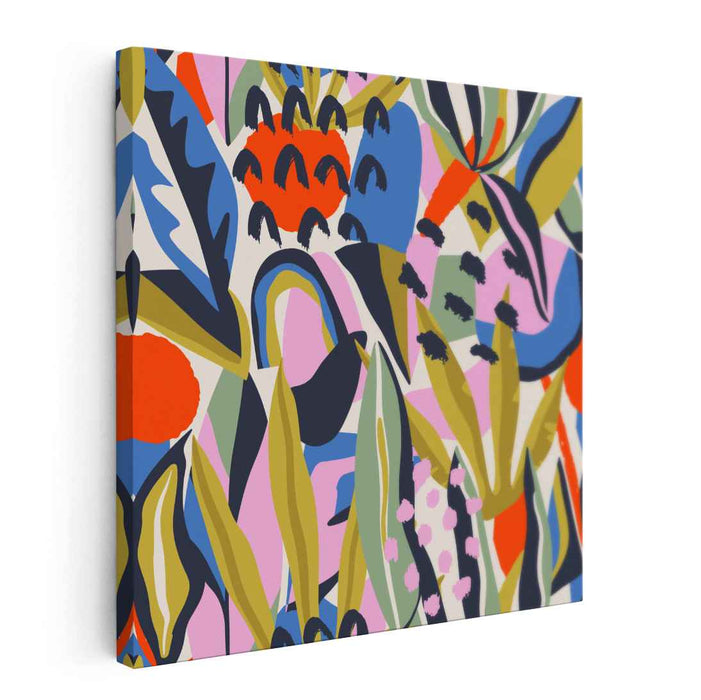 Ethereal Harmony Canvas Composition: Abstract Expressionist Colorful Canvas Art Print