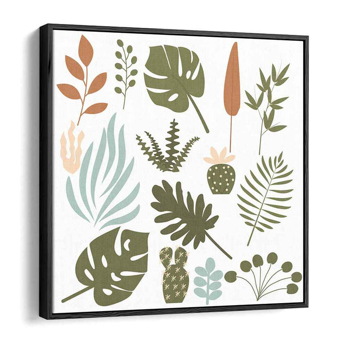 Minimalist Botanical Bliss: Contemporary Greenery Canvas Art Print