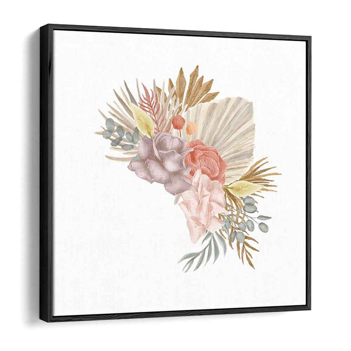 Floral Whispers Painting: Pastel Watercolor Floral Arrangement Canvas Art Print
