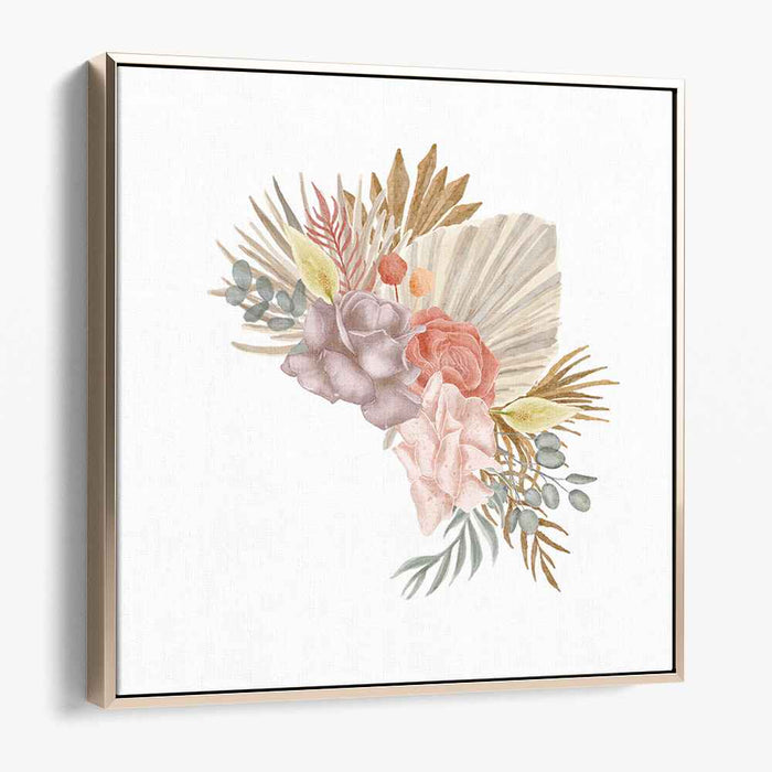 Floral Whispers Painting: Pastel Watercolor Floral Arrangement Canvas Art Print