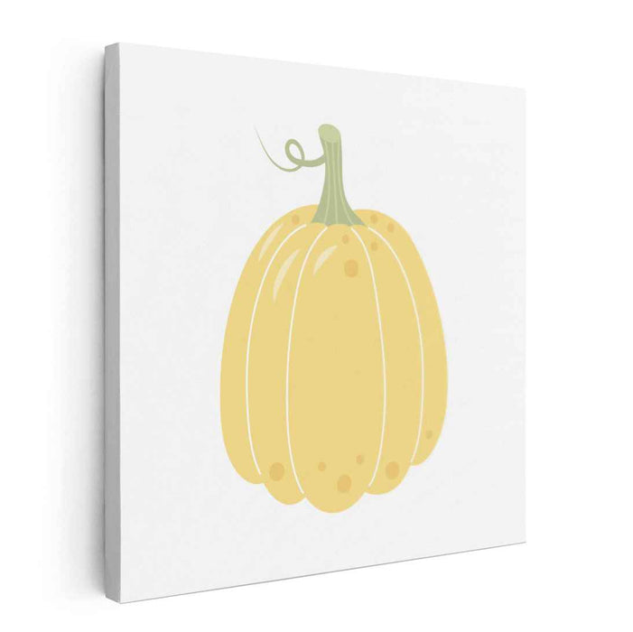 Minimalist Harvest: Soft Yellow Pumpkin Illustration