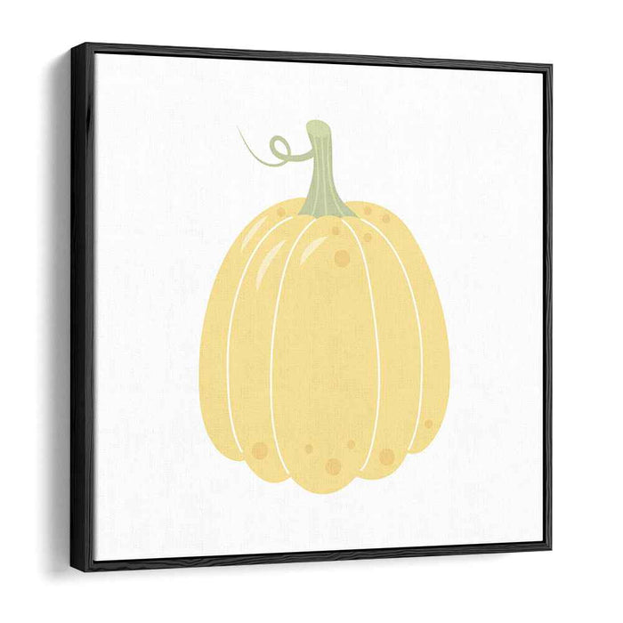 Minimalist Harvest: Soft Yellow Pumpkin Illustration