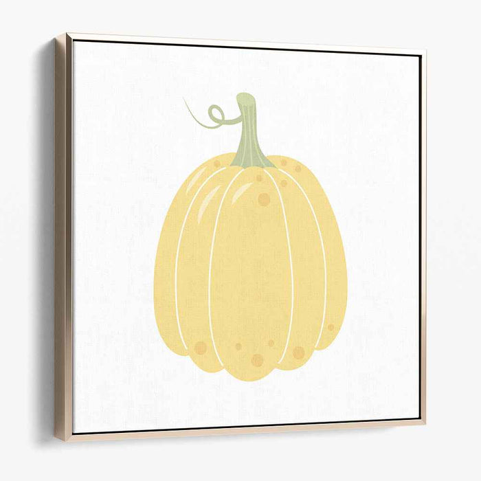 Minimalist Harvest: Soft Yellow Pumpkin Illustration