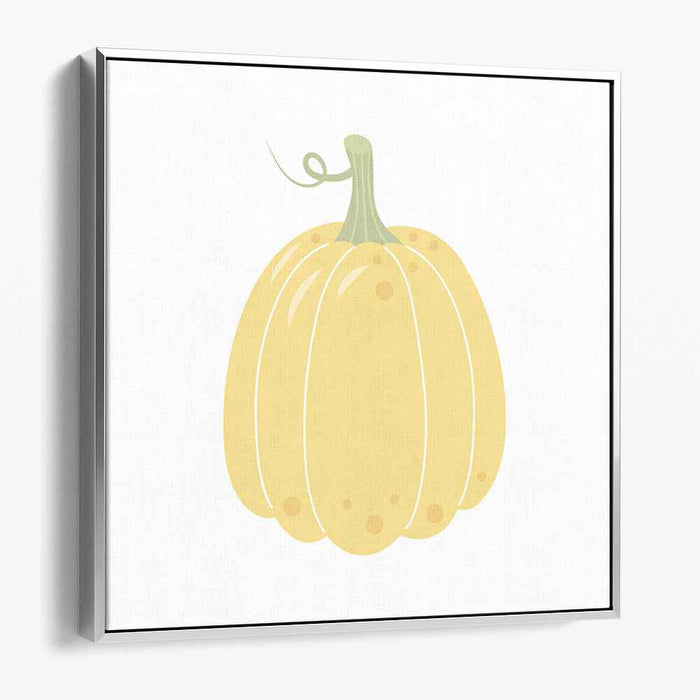 Minimalist Harvest: Soft Yellow Pumpkin Illustration