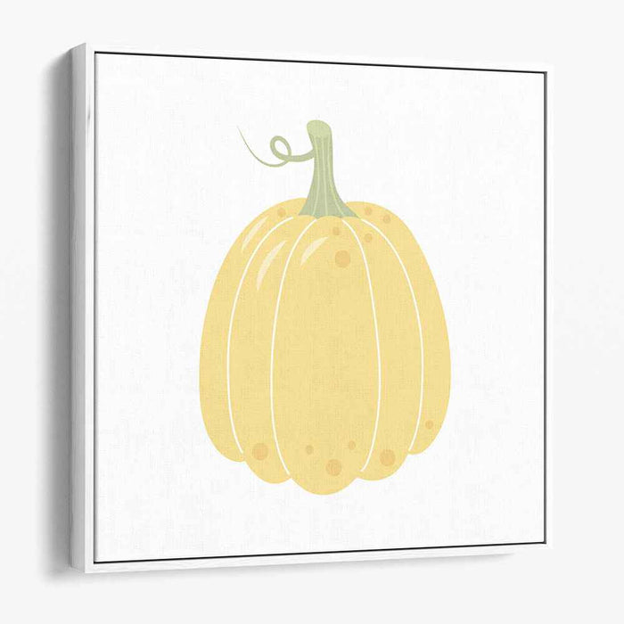 Minimalist Harvest: Soft Yellow Pumpkin Illustration